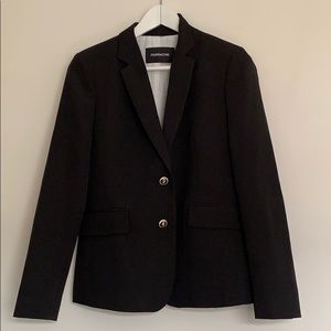 Ferrache black two buttons blazer, gold buttons 38